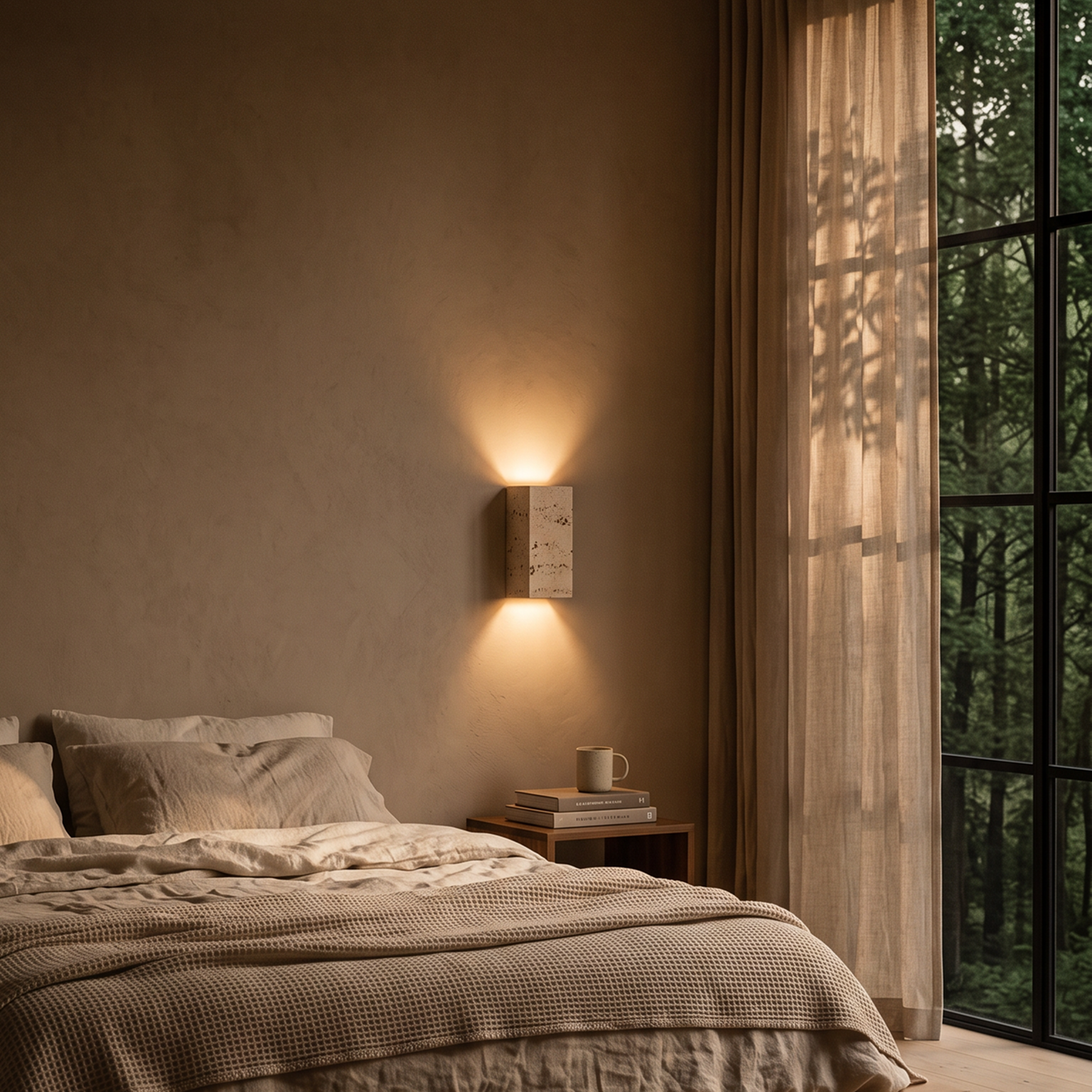 tor travertine wall light