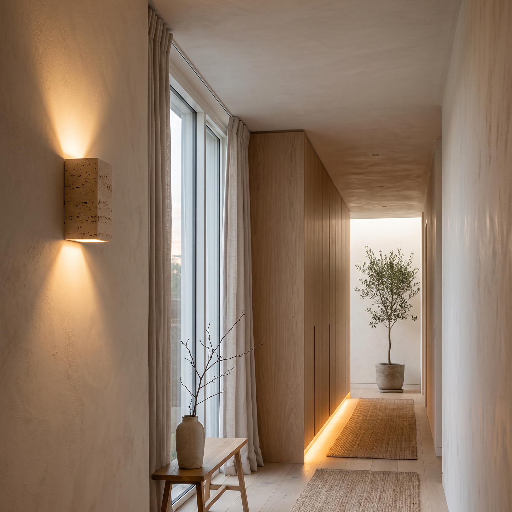 tor travertine wall light