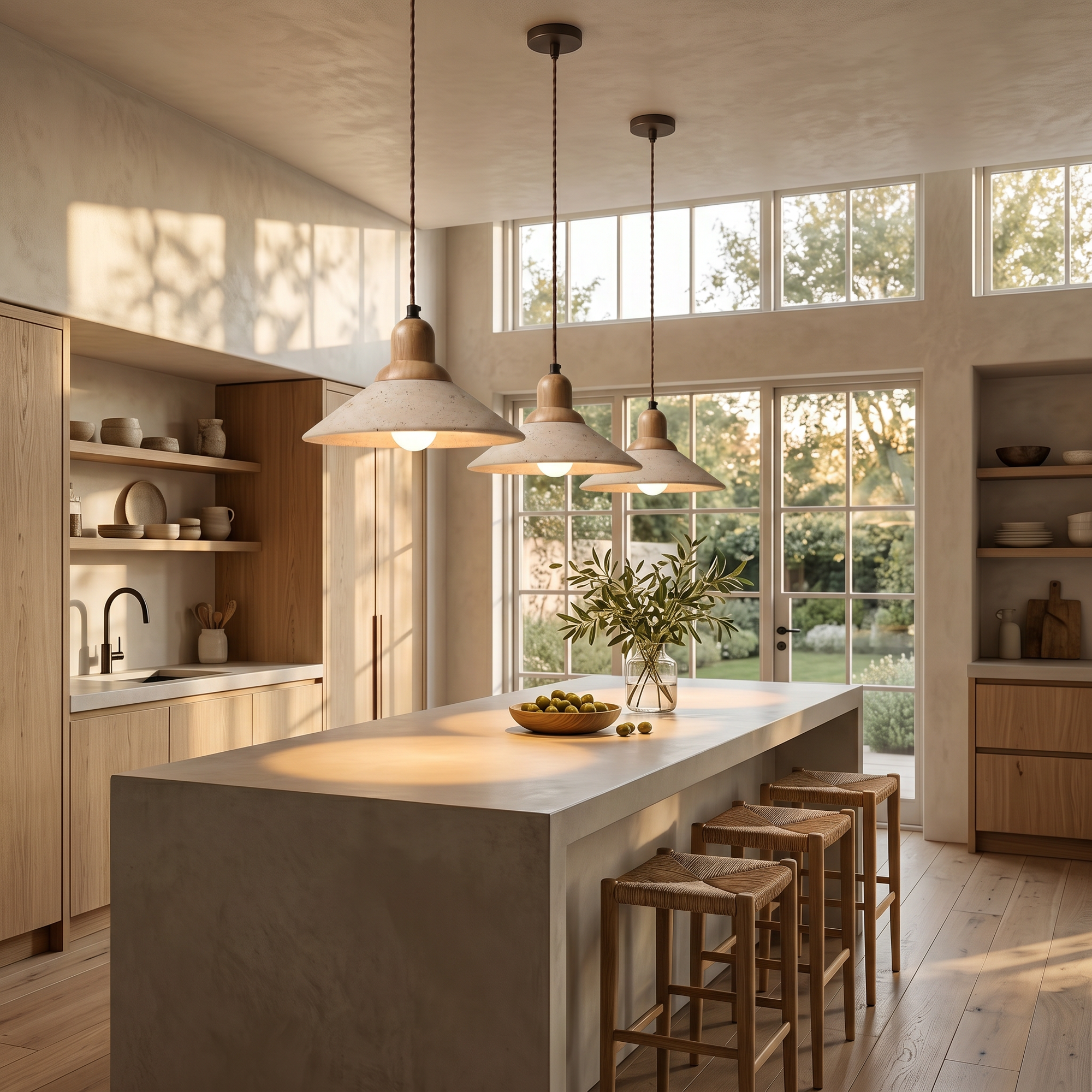 kasa travertine pendant light