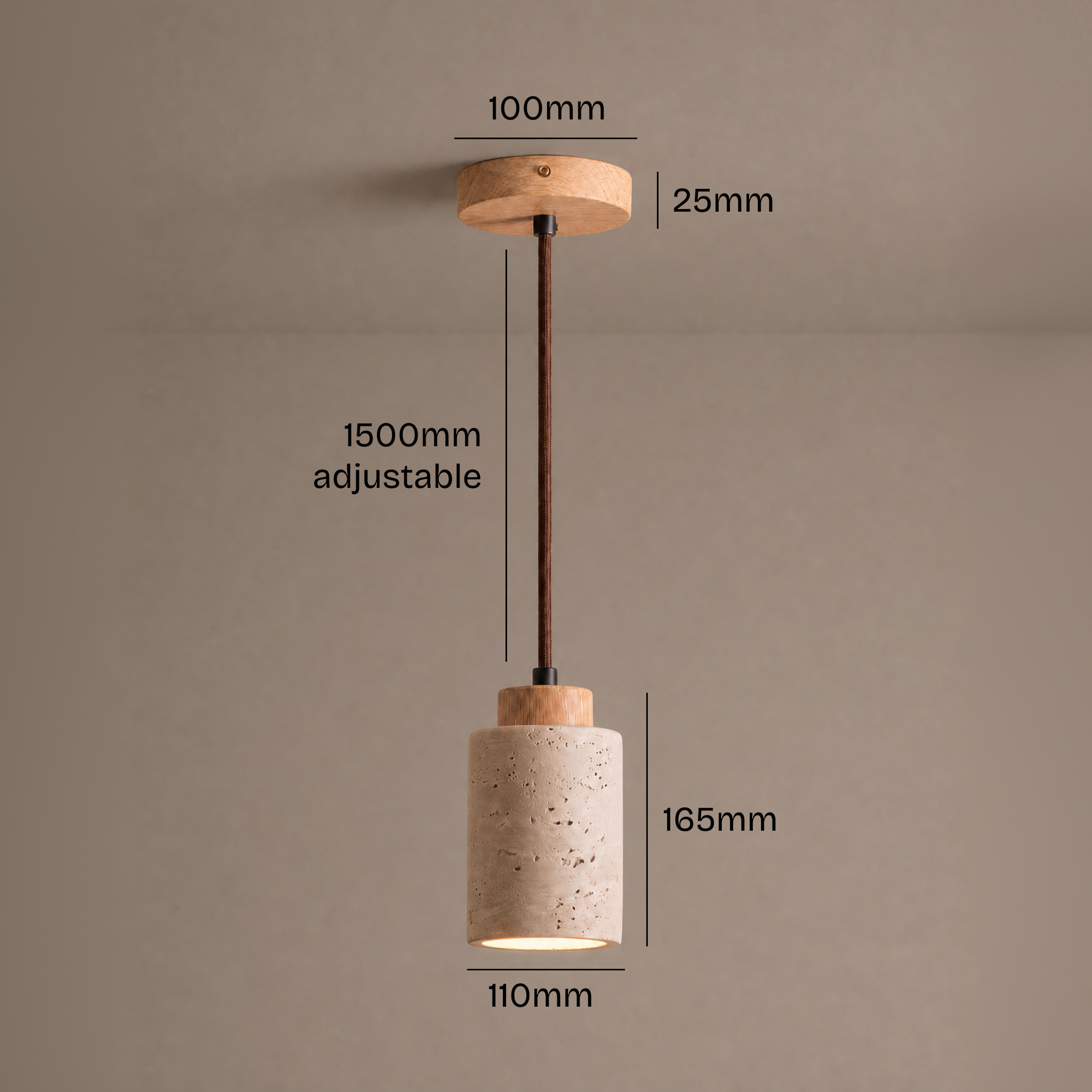 travertine pendant light