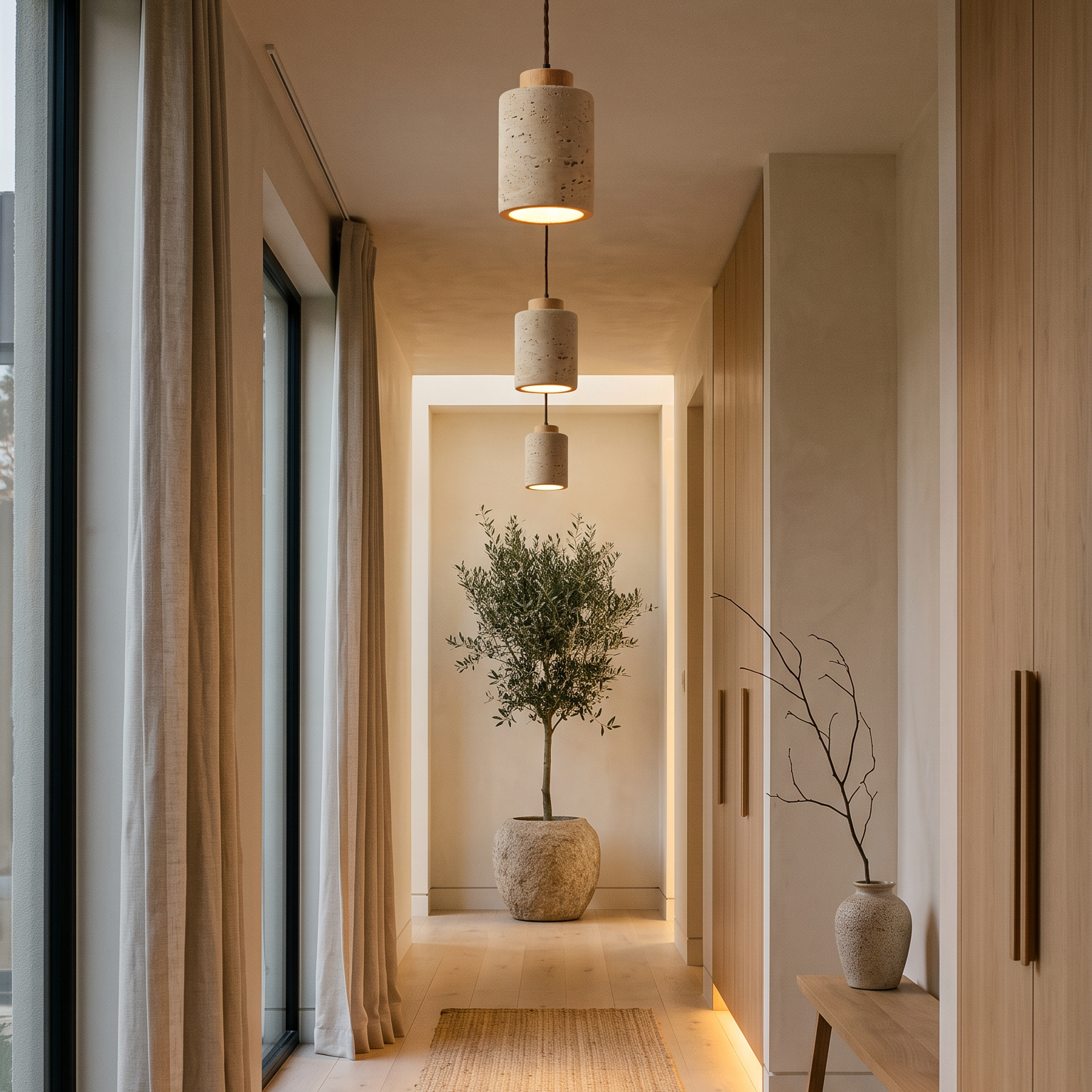 travertine pendant light