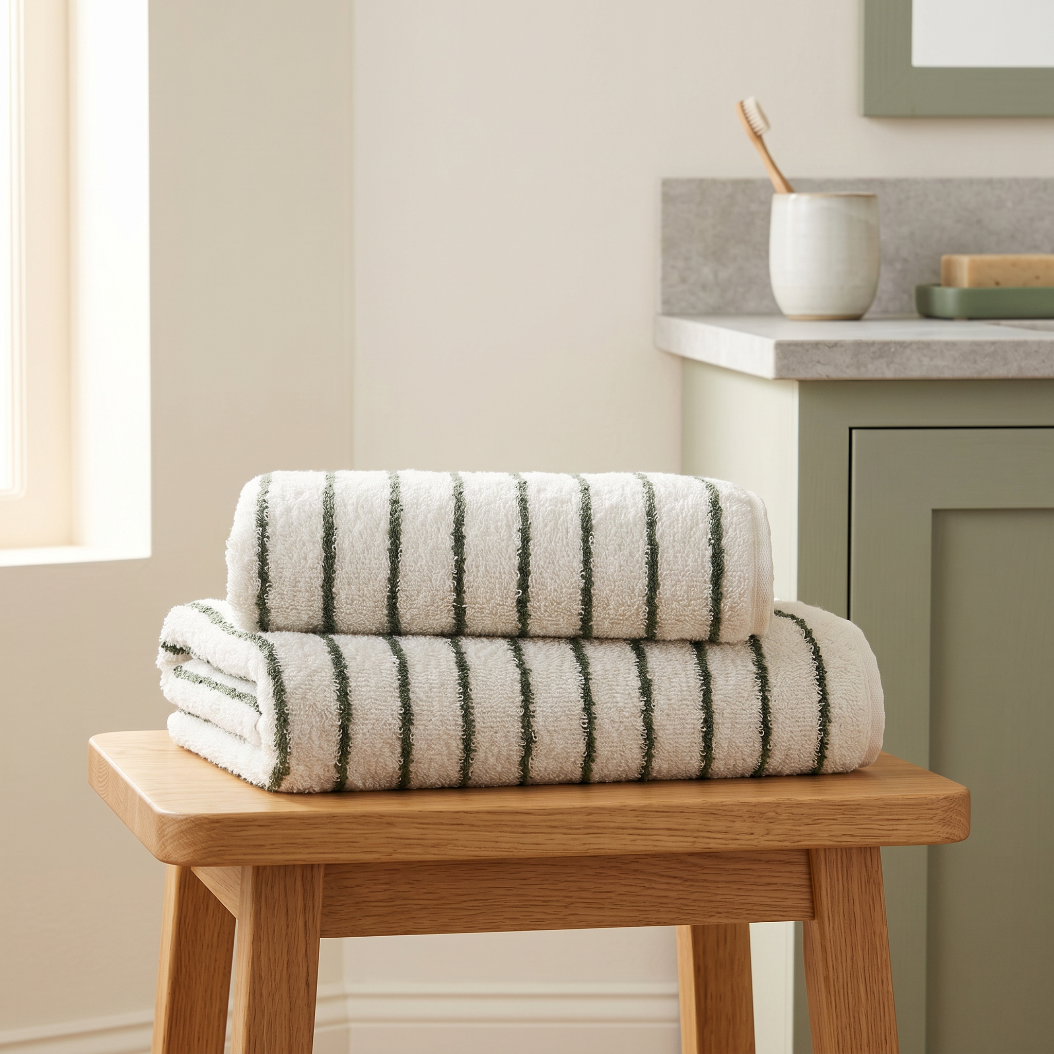 ren striped towel set