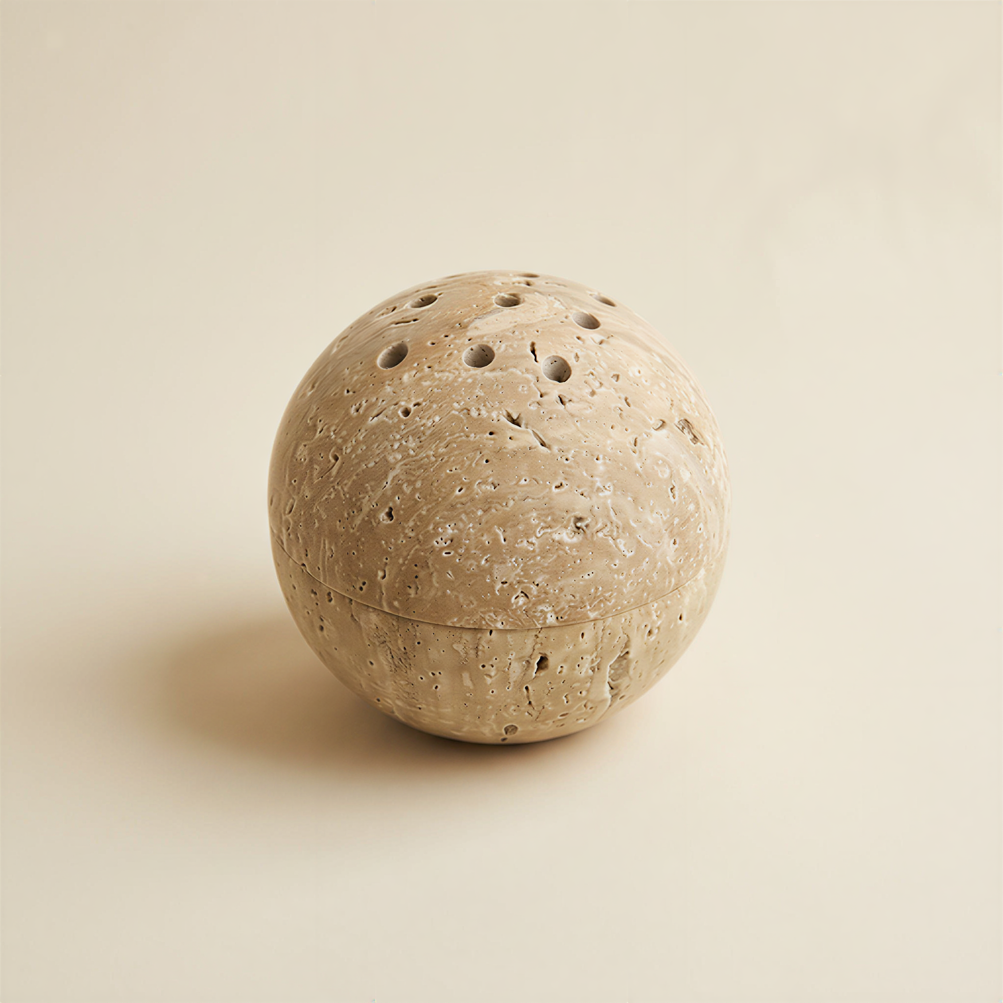 sfera travertine incense burner