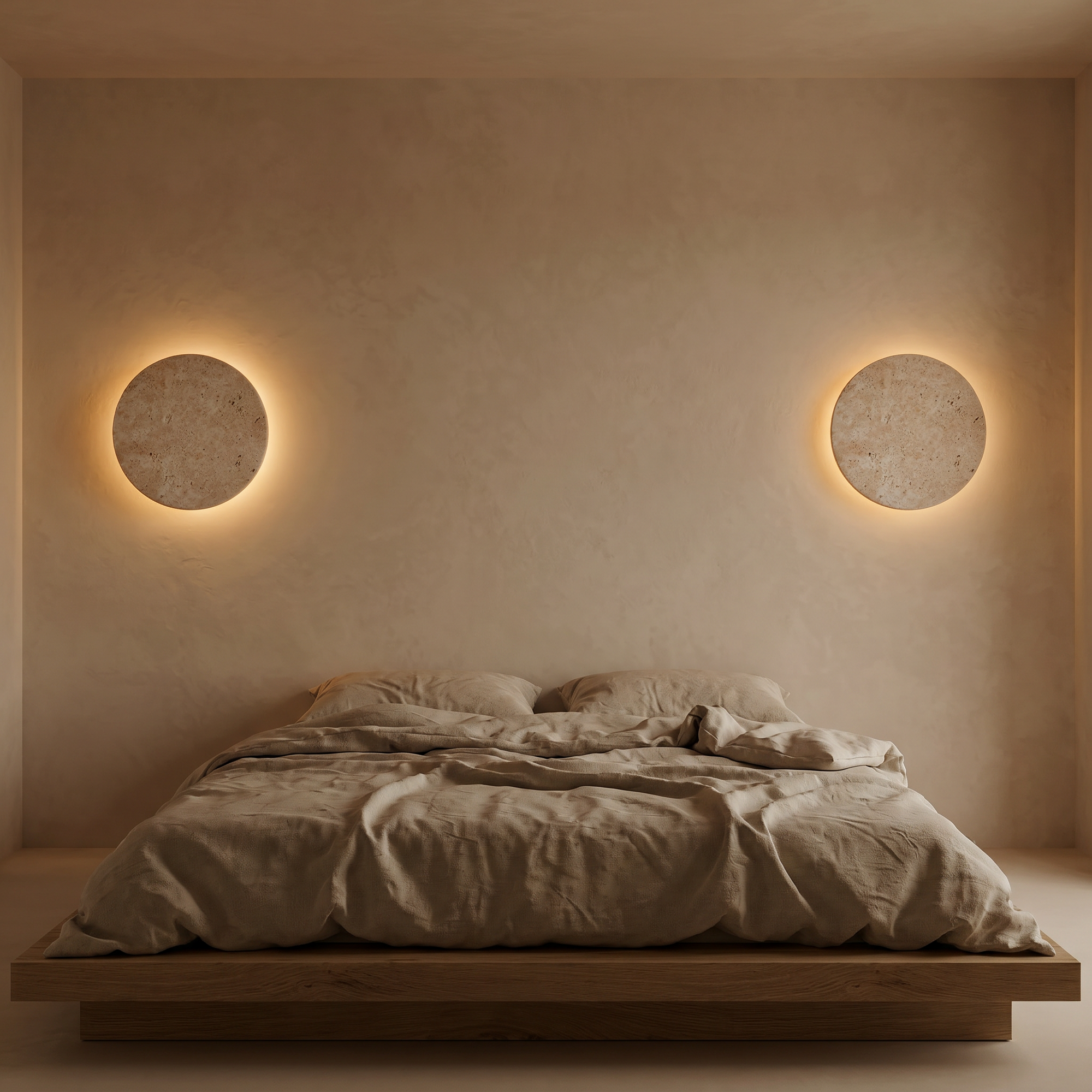 sol travertine wall light