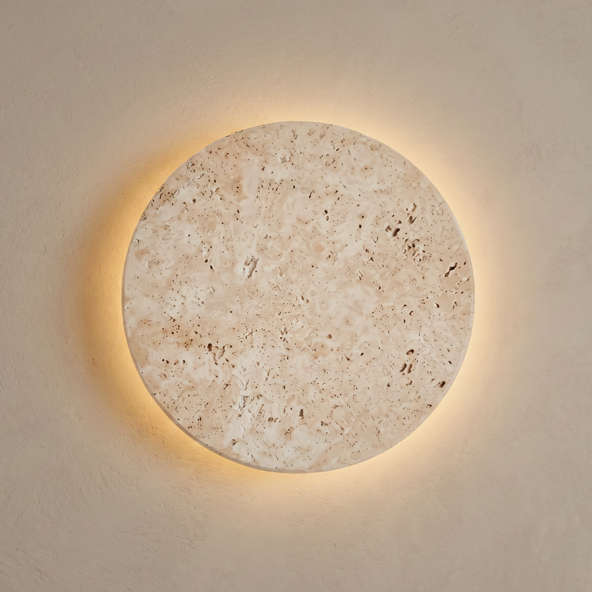 sol travertine wall light