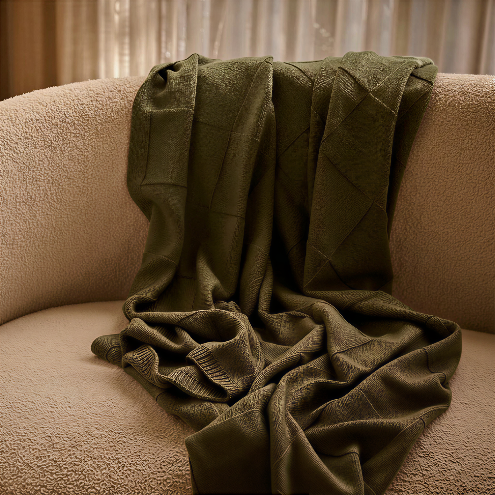 cotton knitted throw