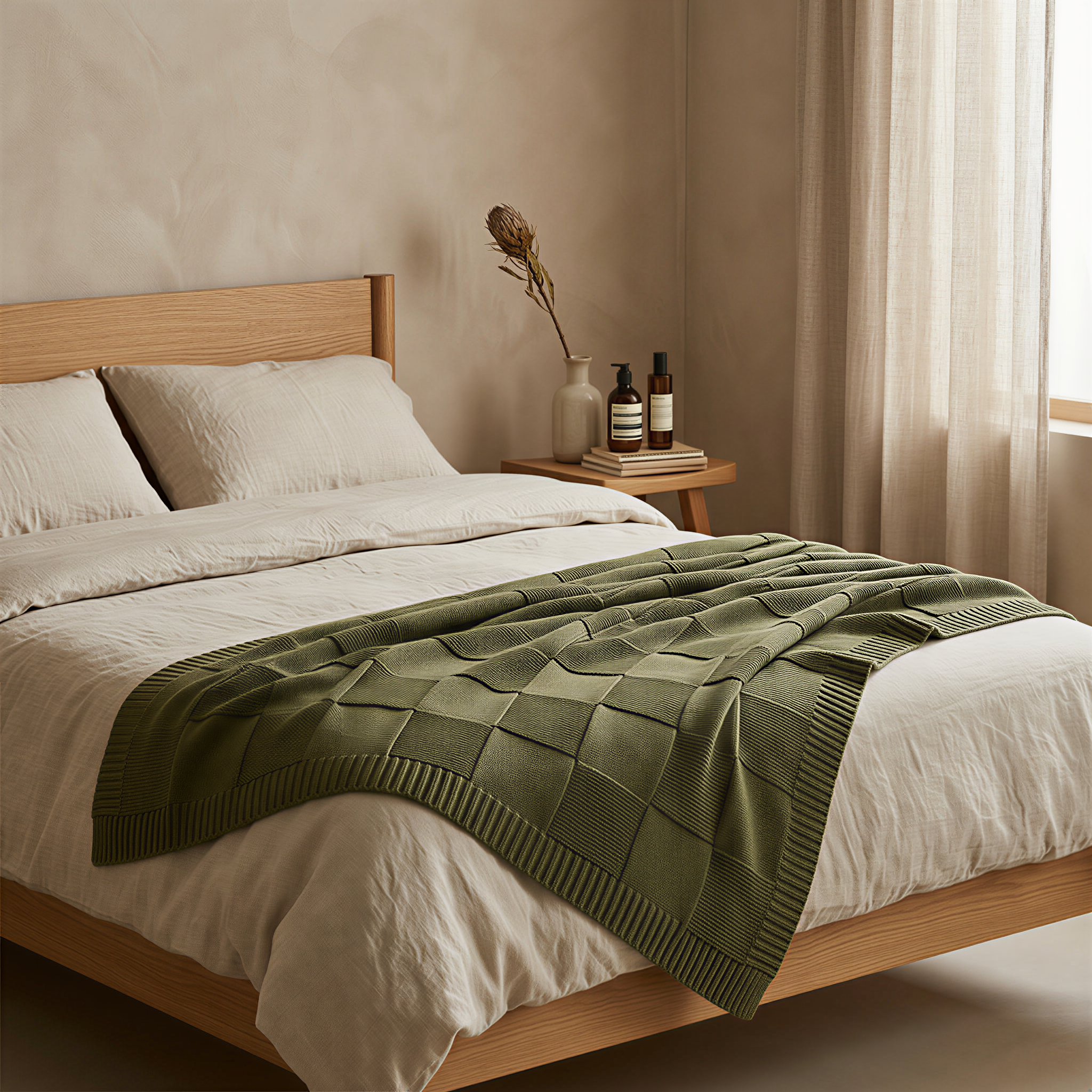 cotton knitted throw