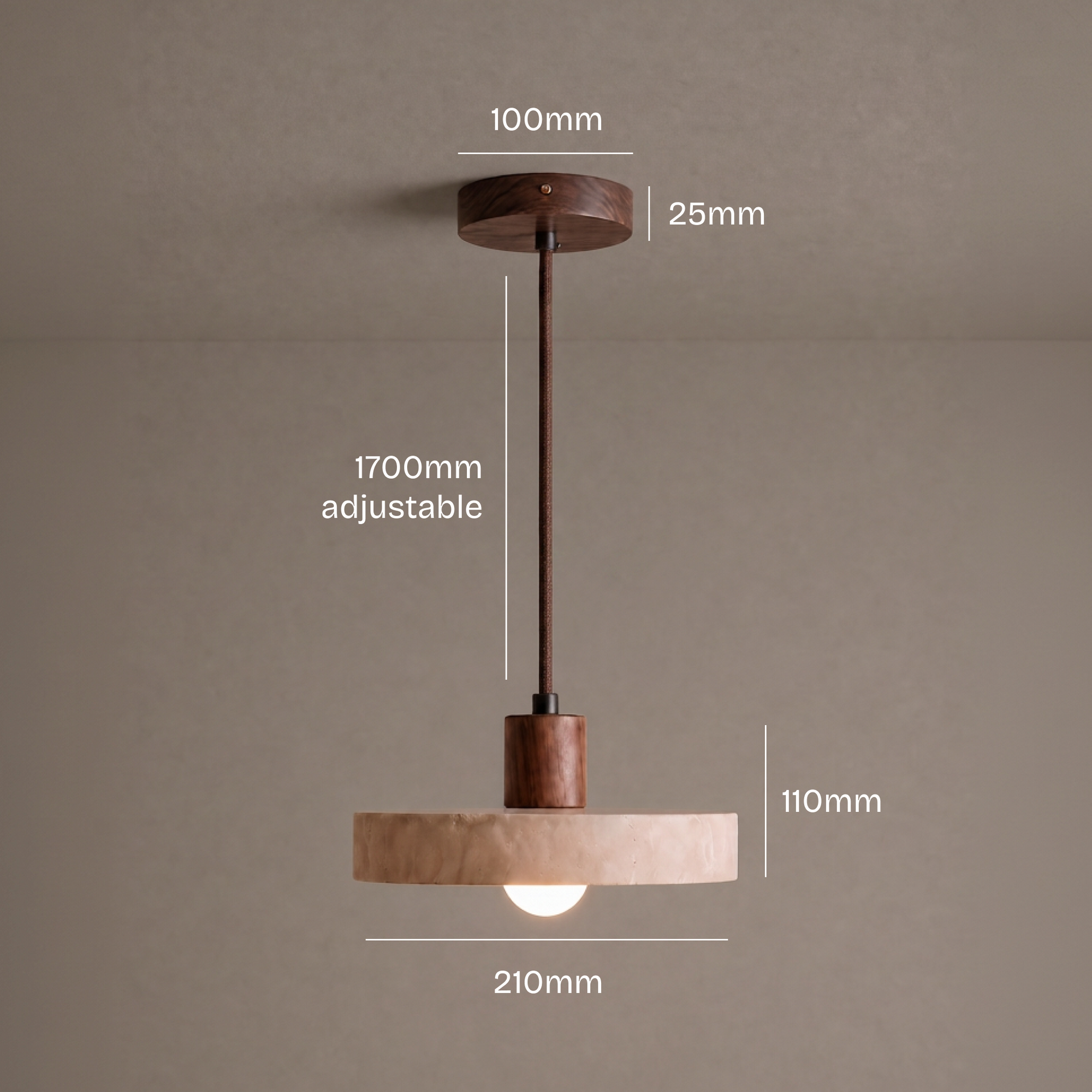 ishi travertine pendant light