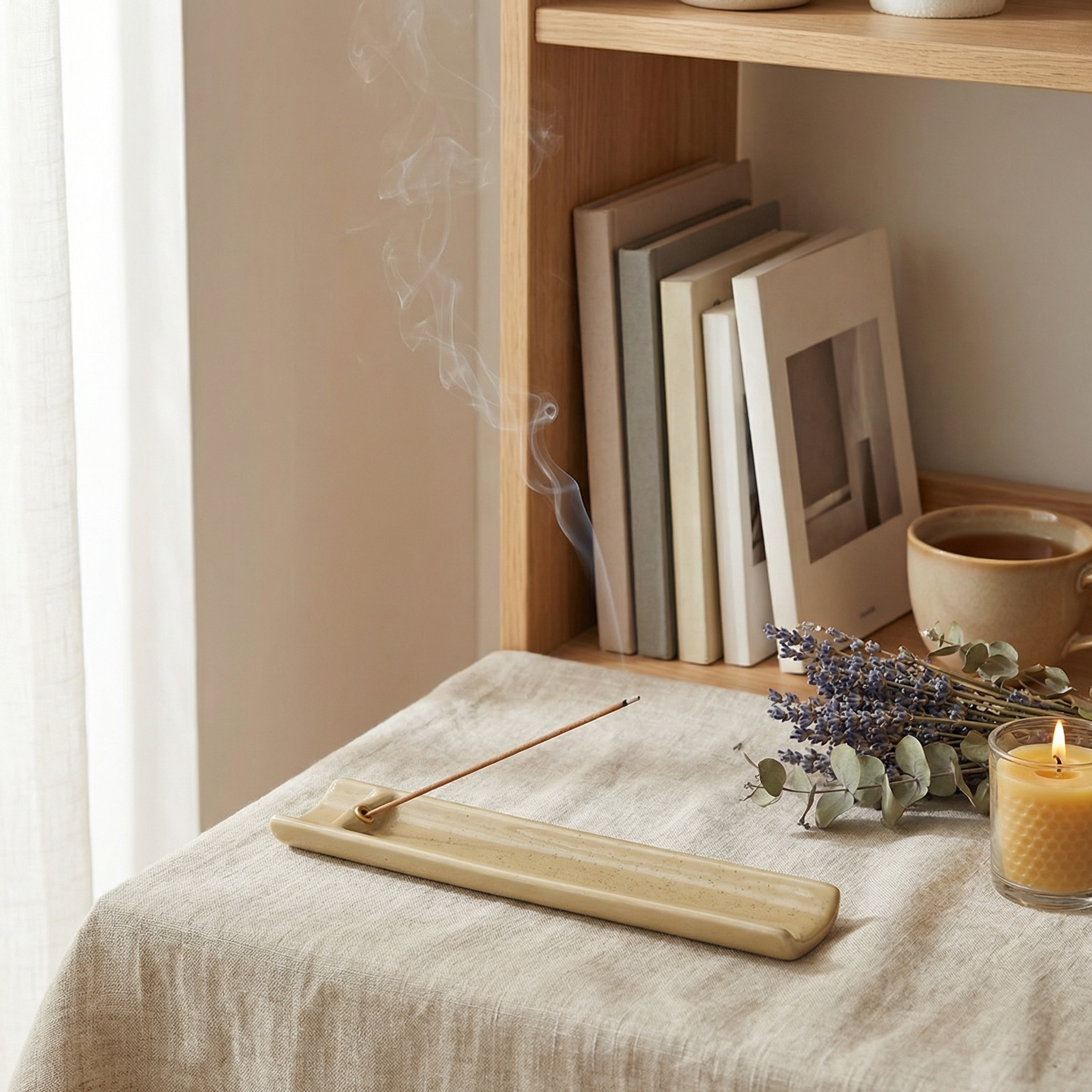 ceramic bamboo incense tray