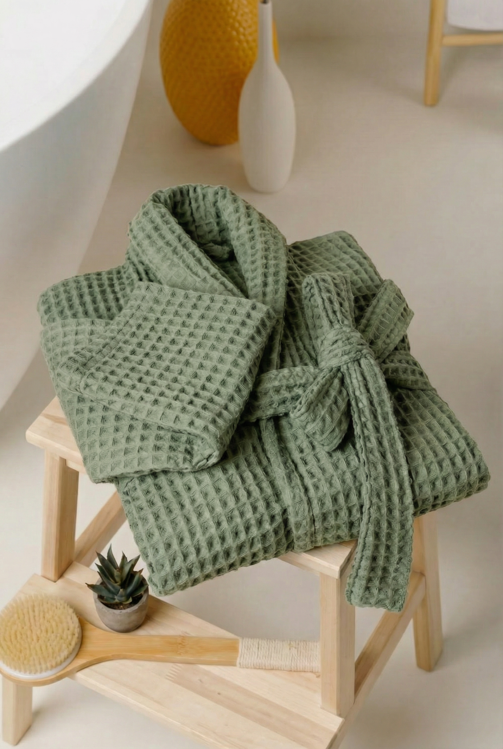 cotton waffle dressing gown