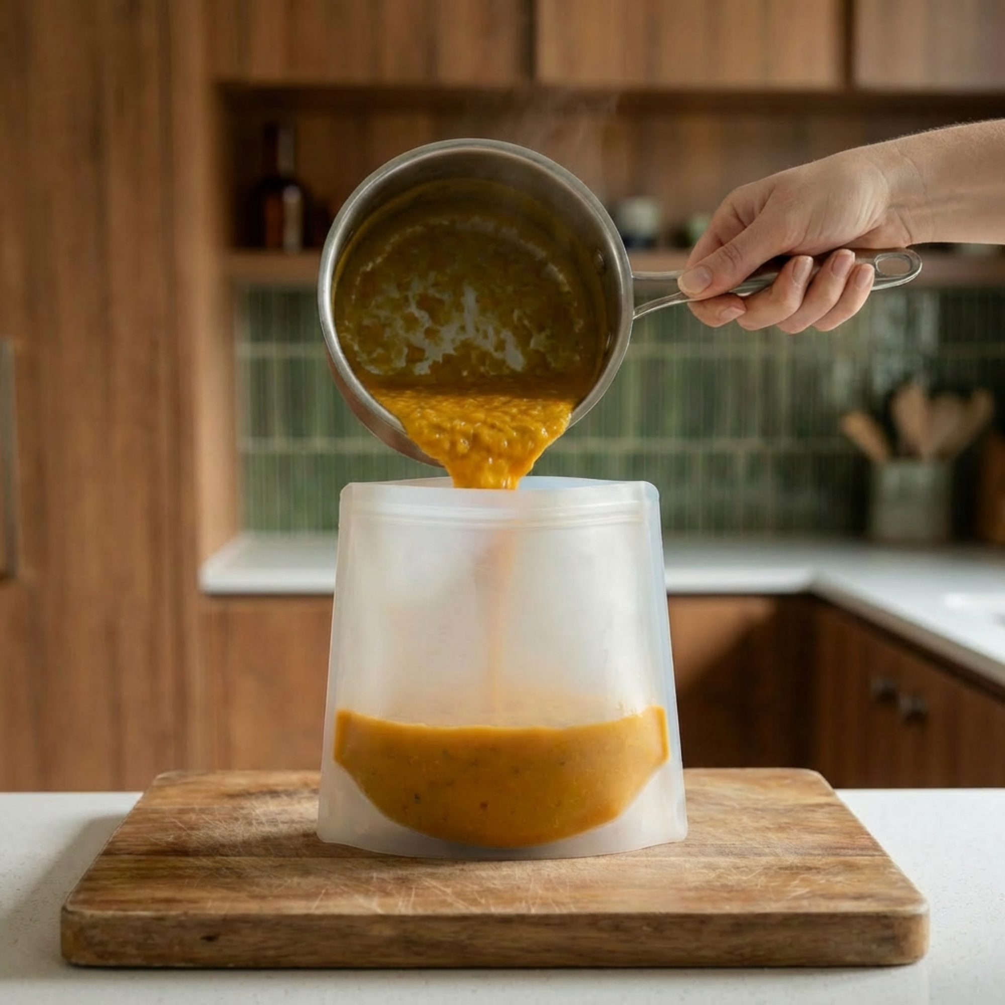 reusable silicone food pouch set