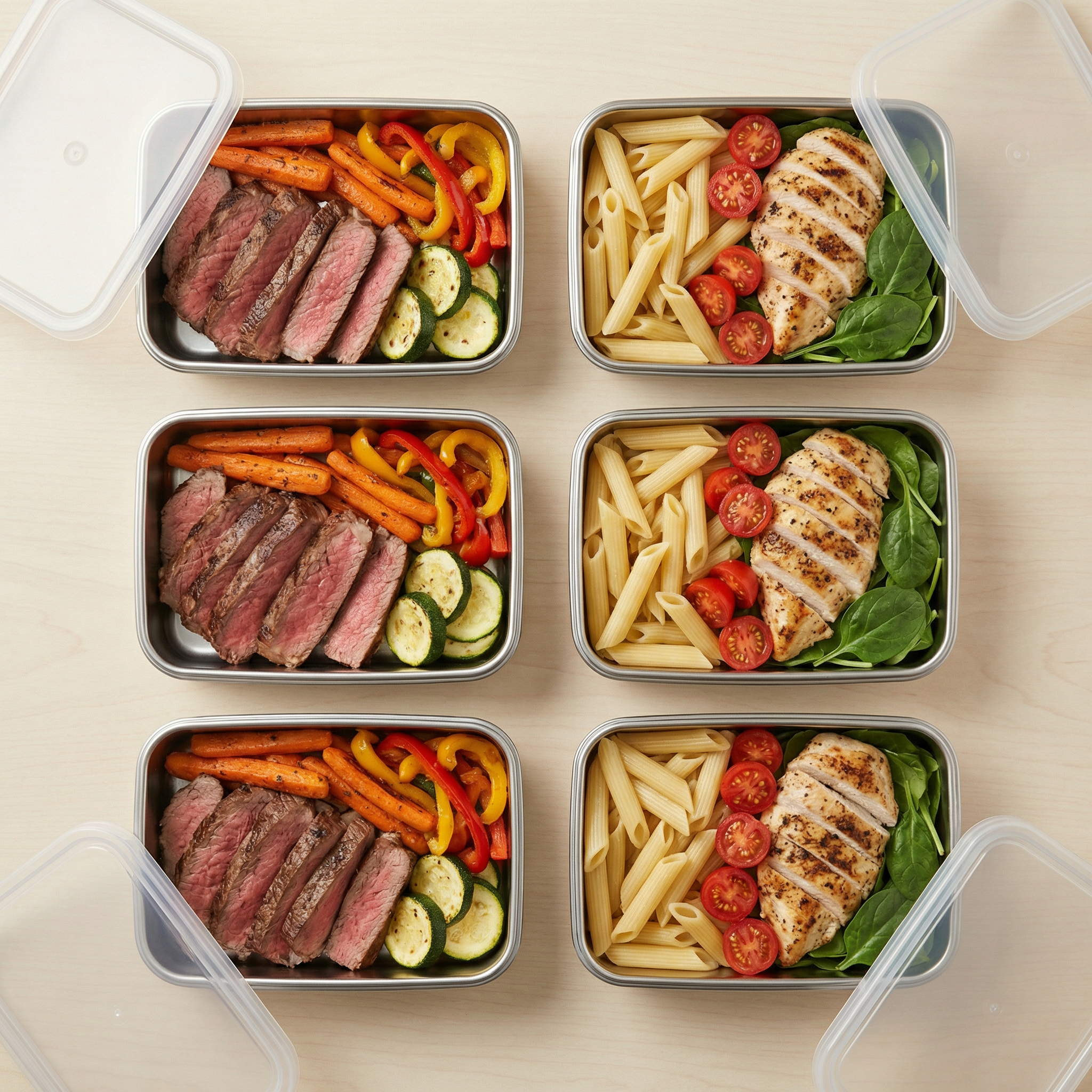 stainless steel meal prep set