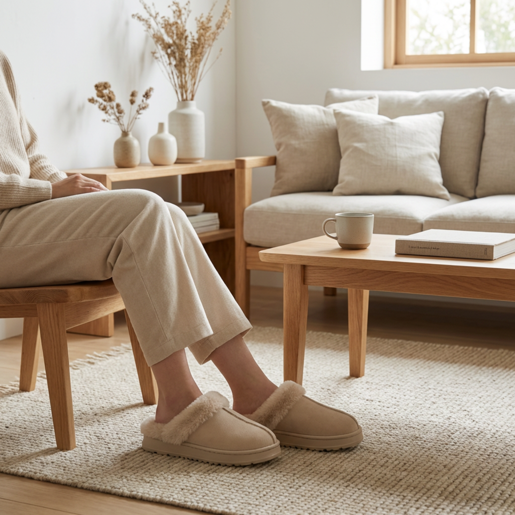 plush indoor slippers