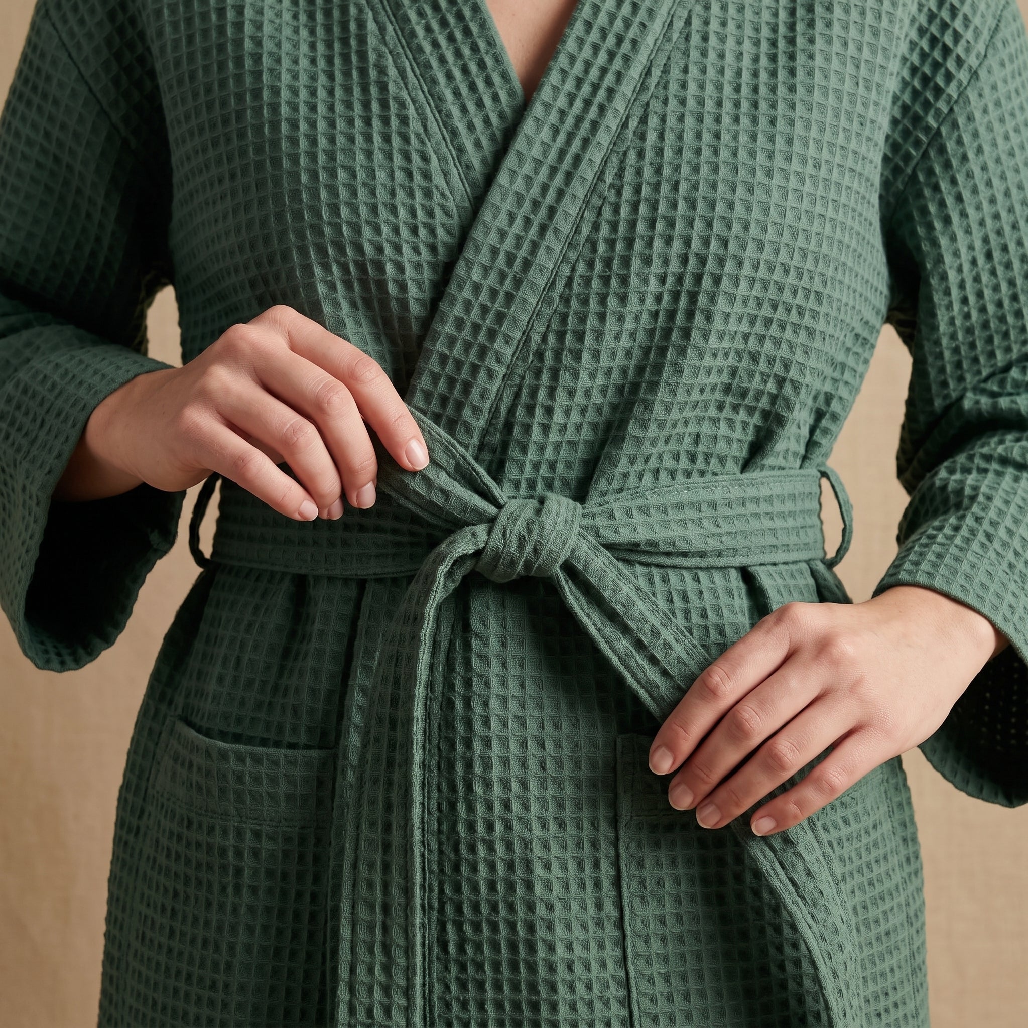 cotton waffle dressing gown