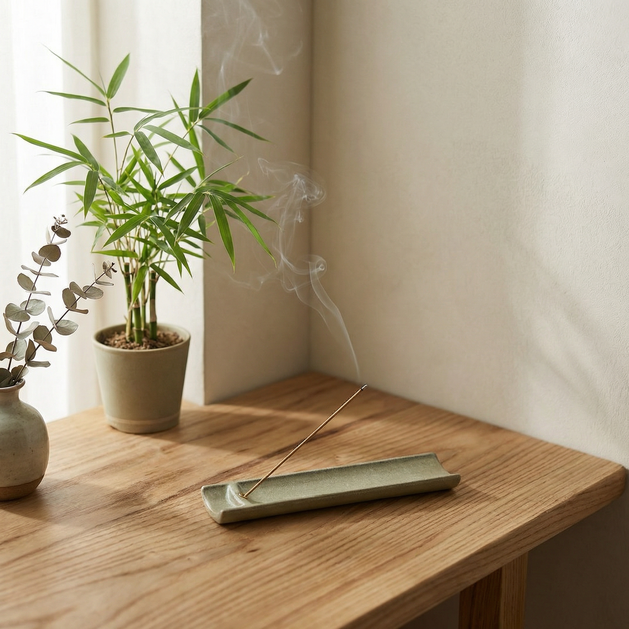 ceramic bamboo incense tray