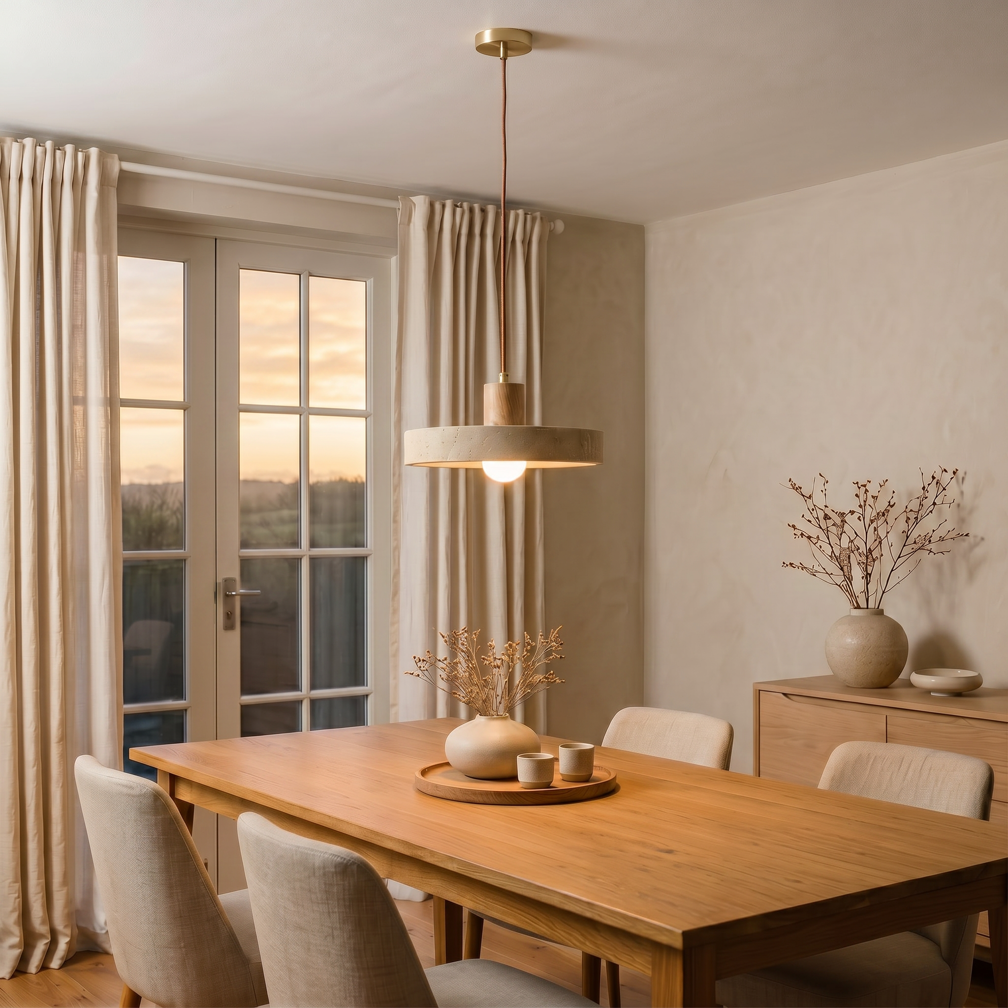ishi travertine pendant light