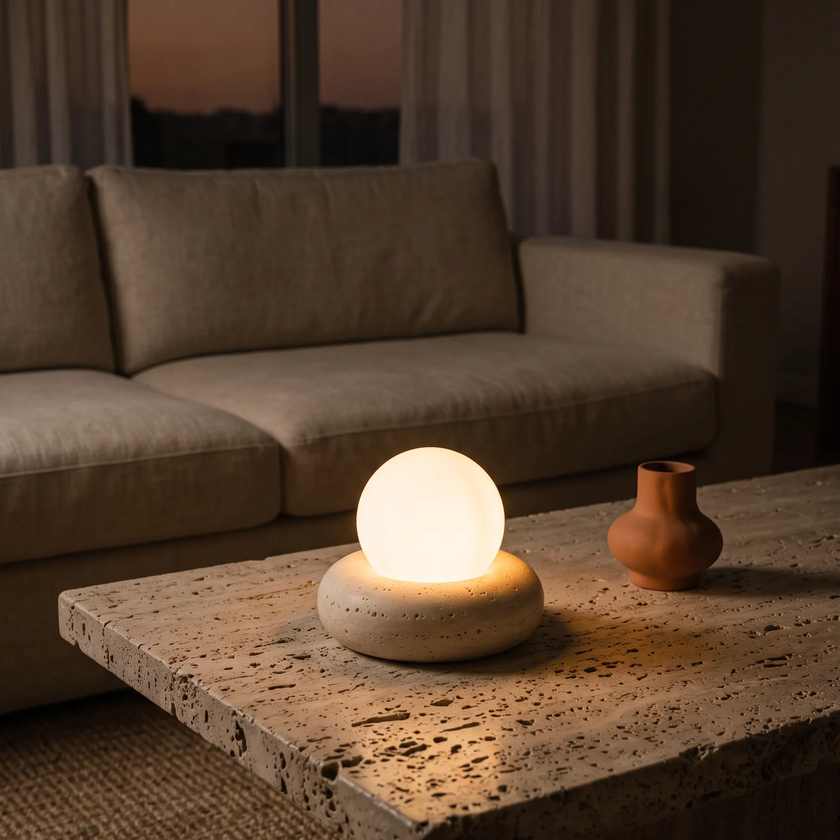 oboro travertine lamp