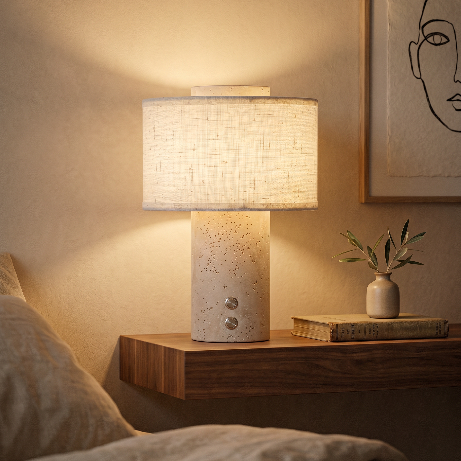 obi travertine lamp