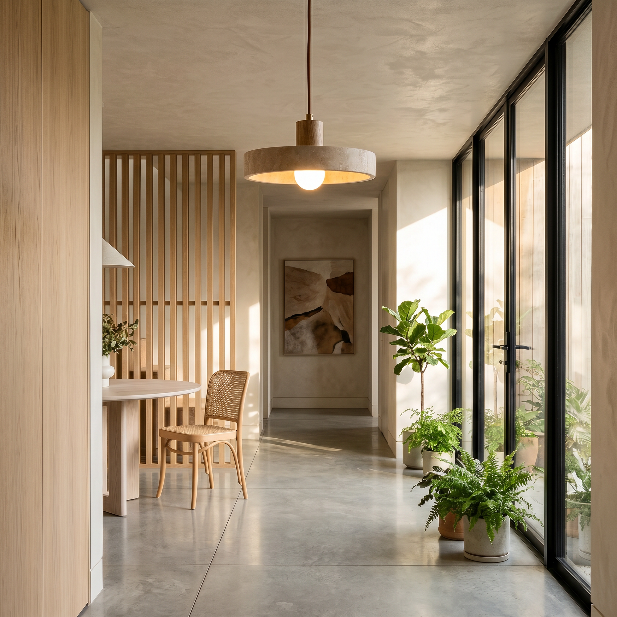 ishi travertine pendant light