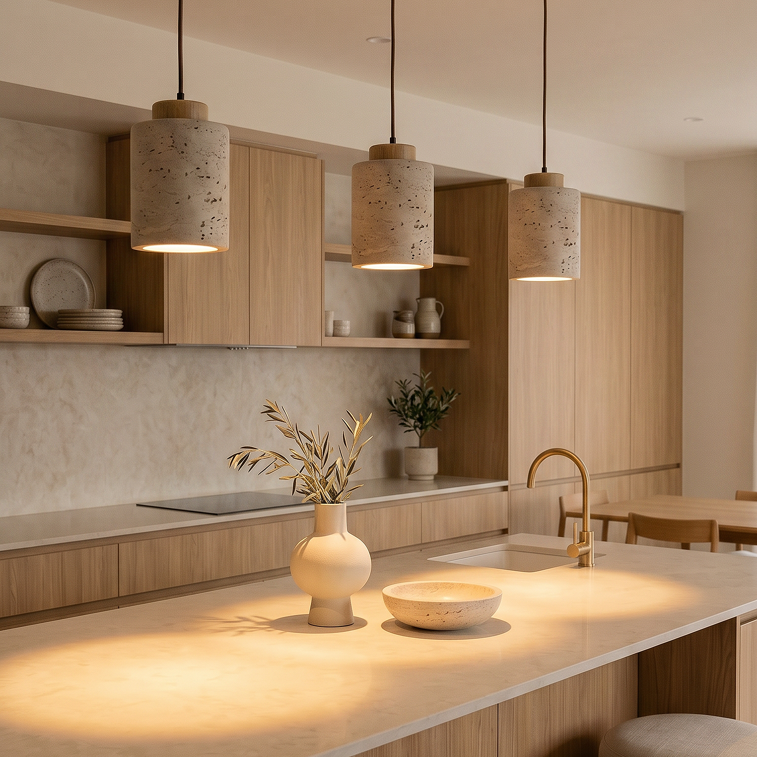 travertine pendant light