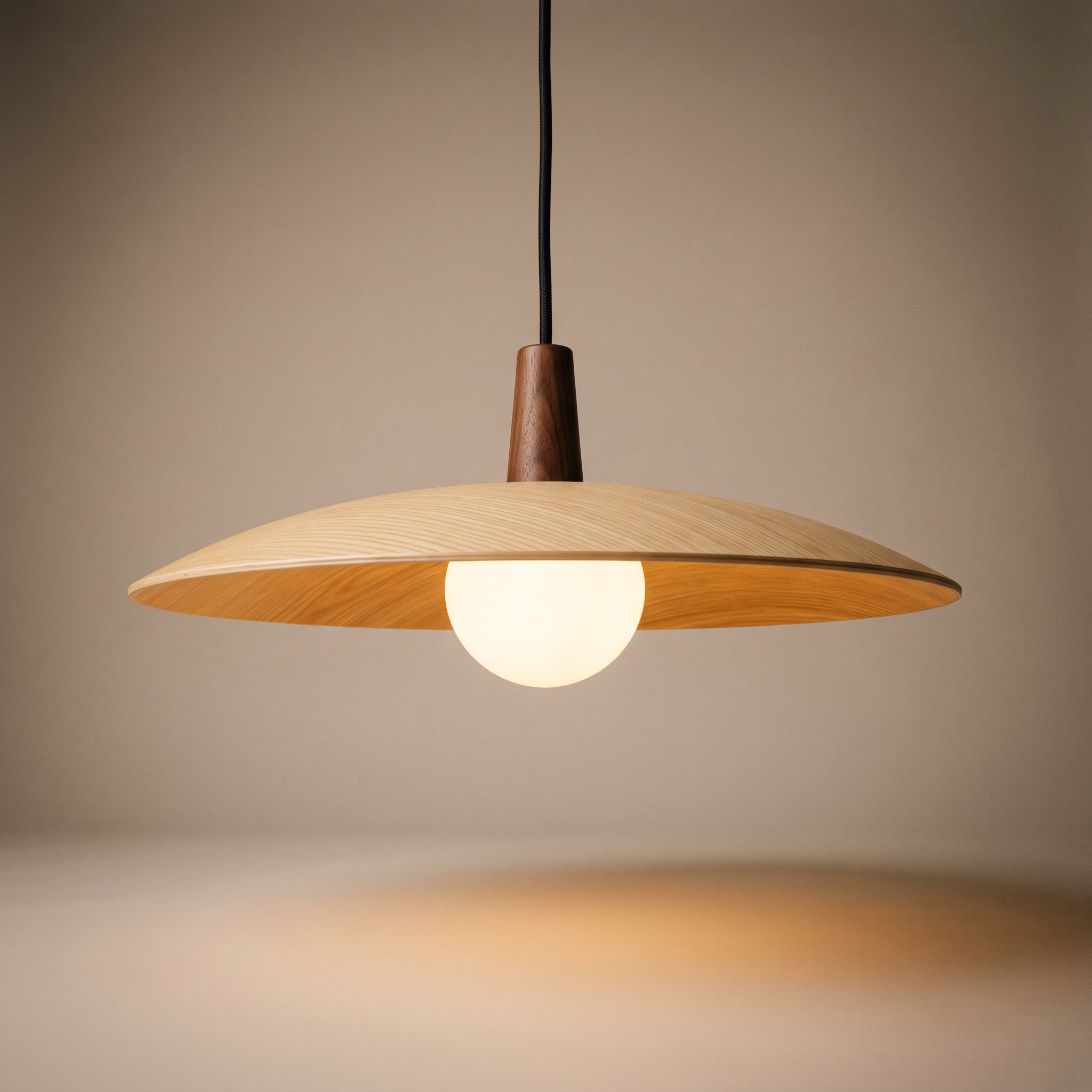 karst pendant, Log finish, studio hero