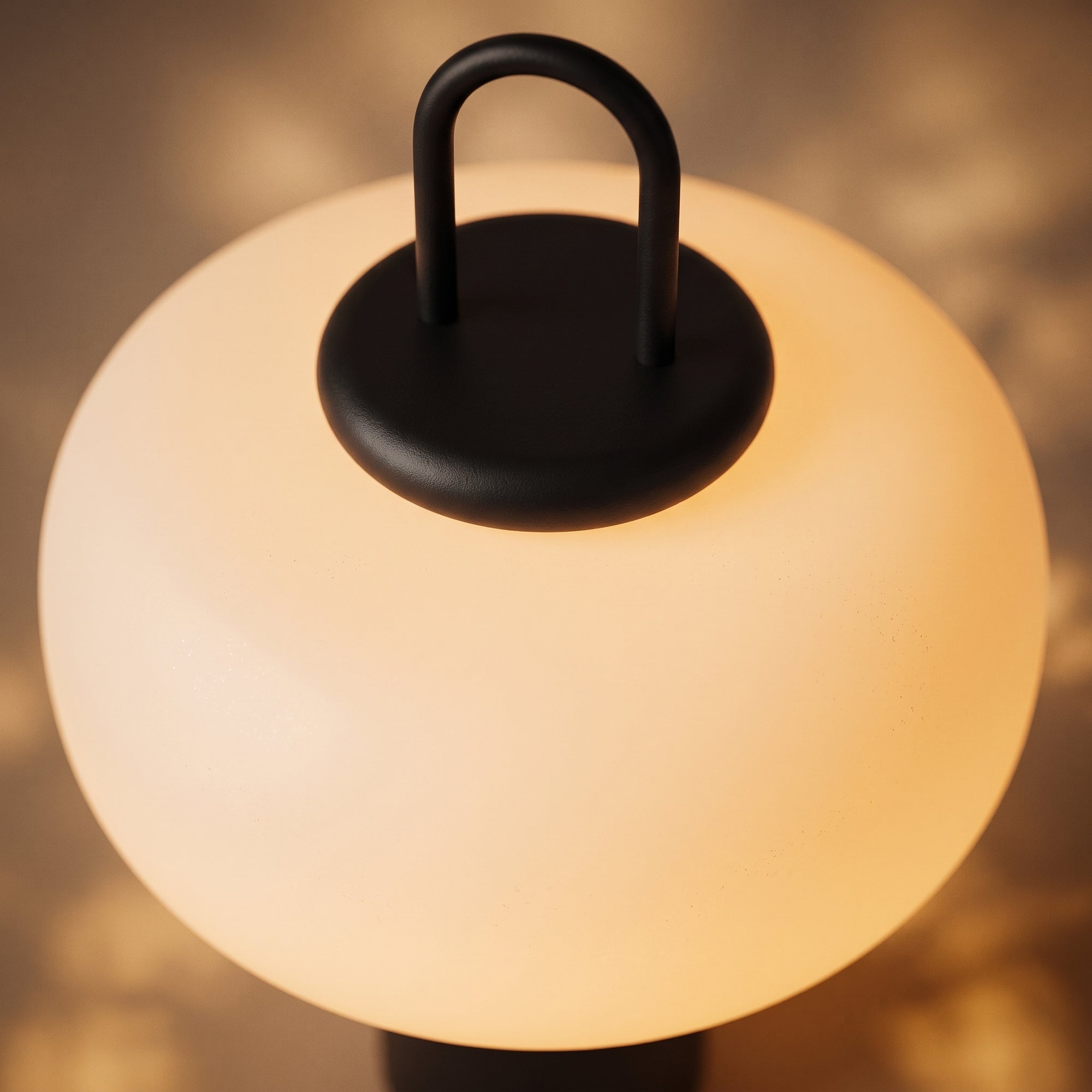 Loch table lamp, macro detail of the opal glass shade