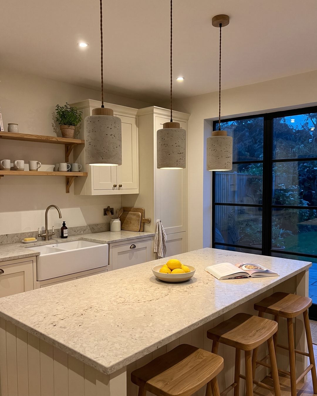 travertine pendant light