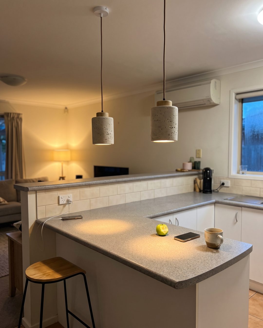 travertine pendant light