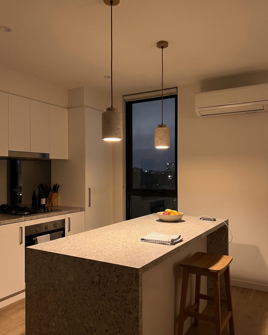 travertine pendant light