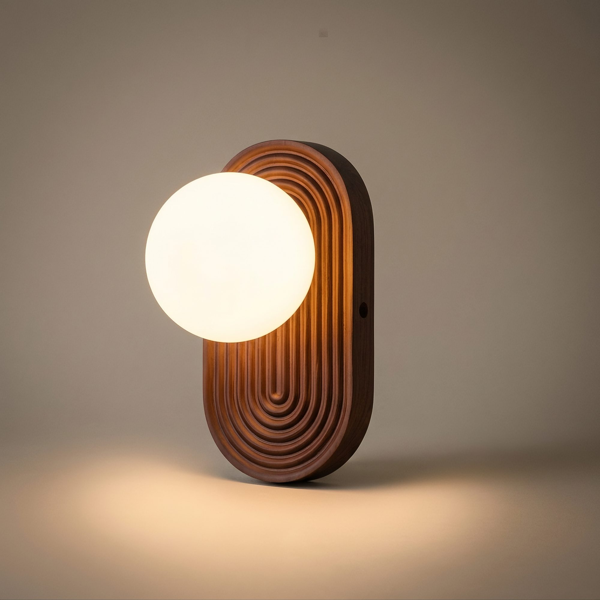 uzu wall light in walnut