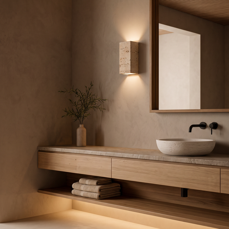 tor travertine wall light
