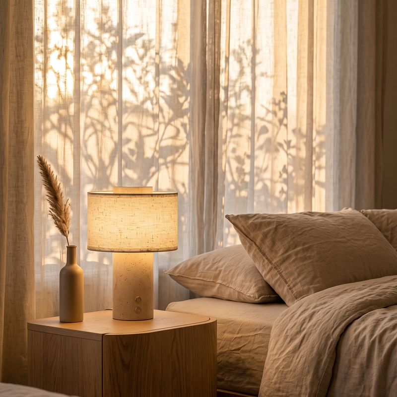 obi travertine lamp