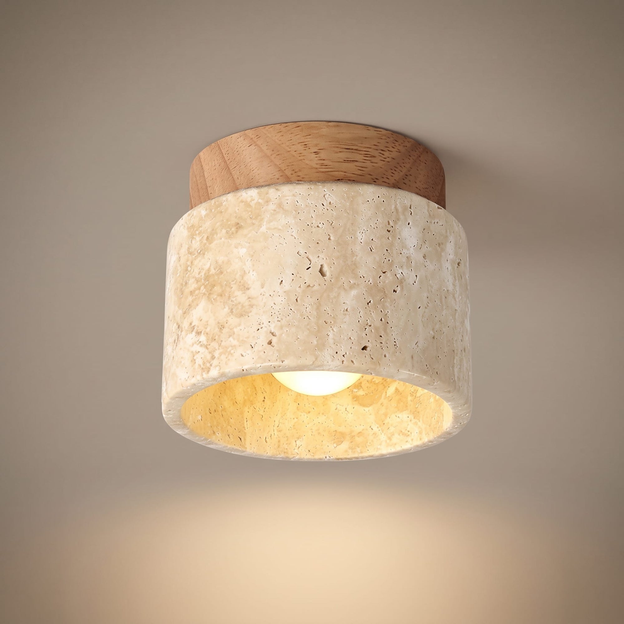ridge ceiling light in natural oak, studio hero shot