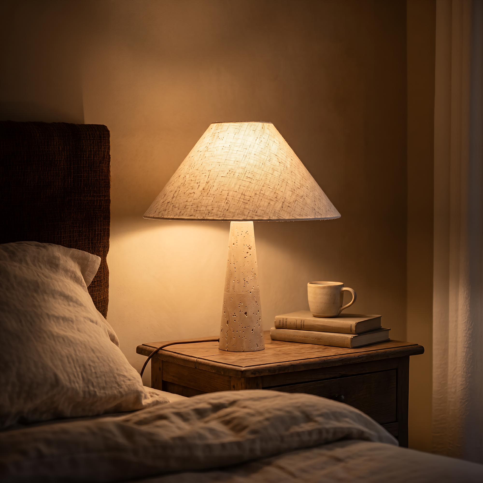 fell travertine lamp