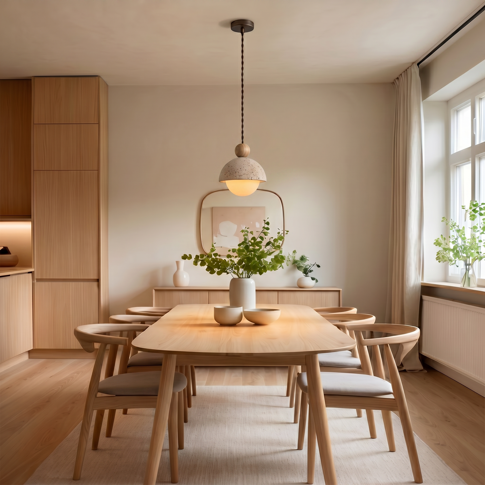 kura travertine pendant light