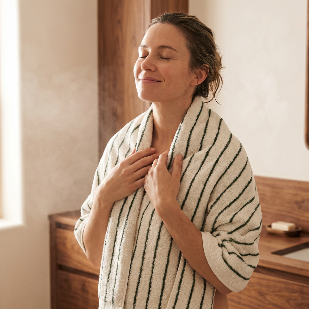 ren striped towel set