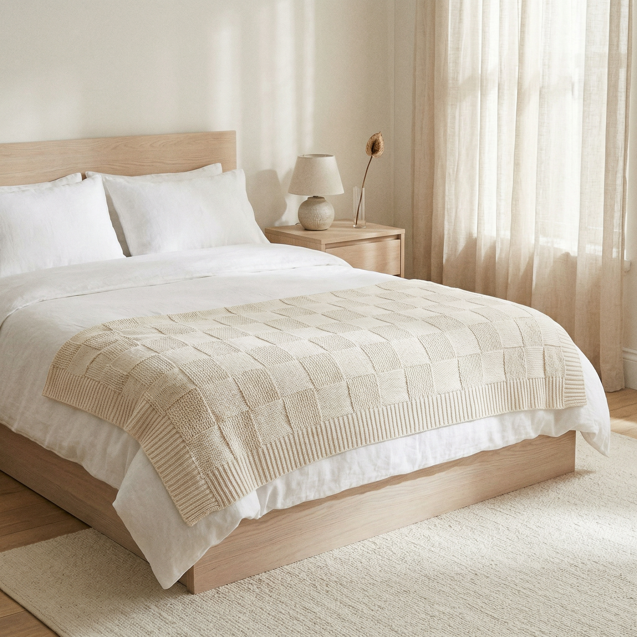 cotton knitted throw