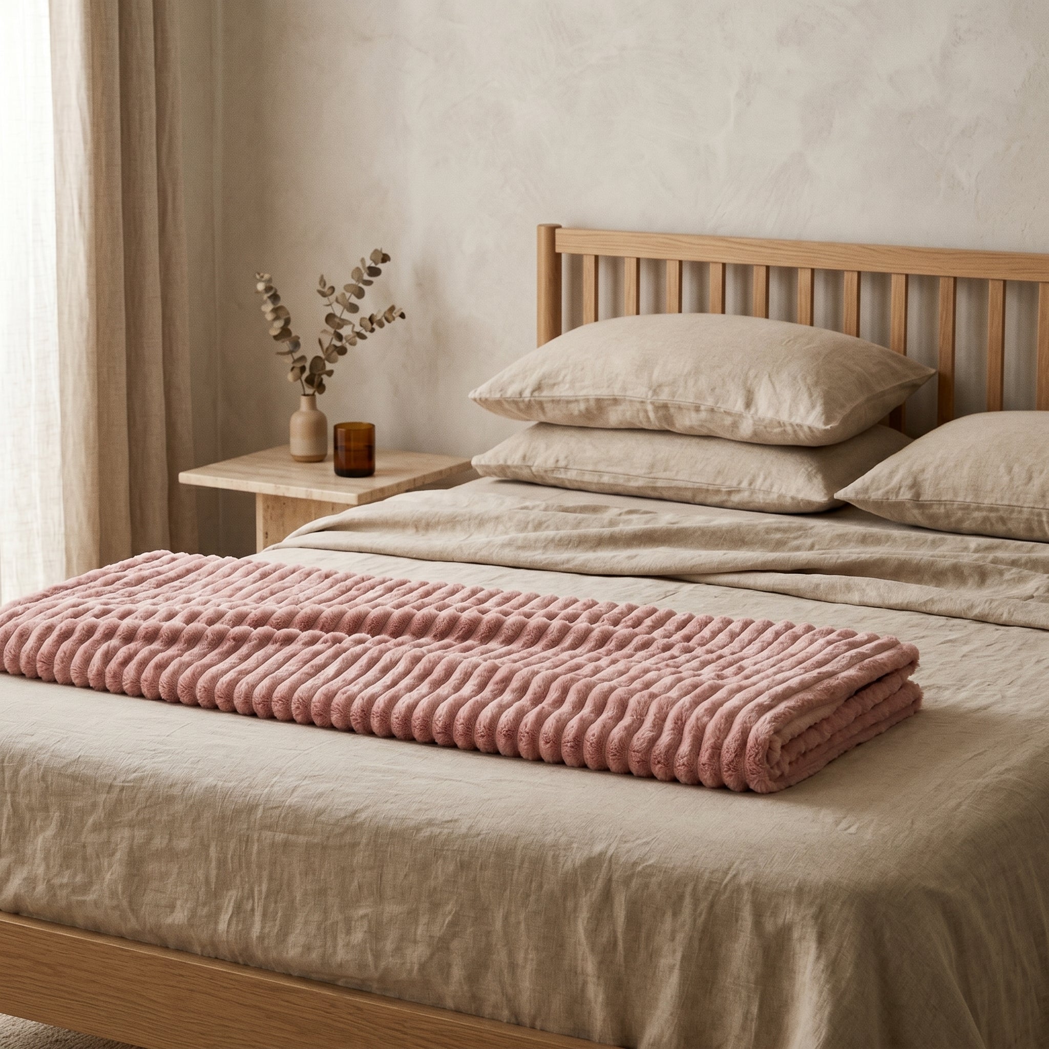 ultra soft ribbed fleece blanket