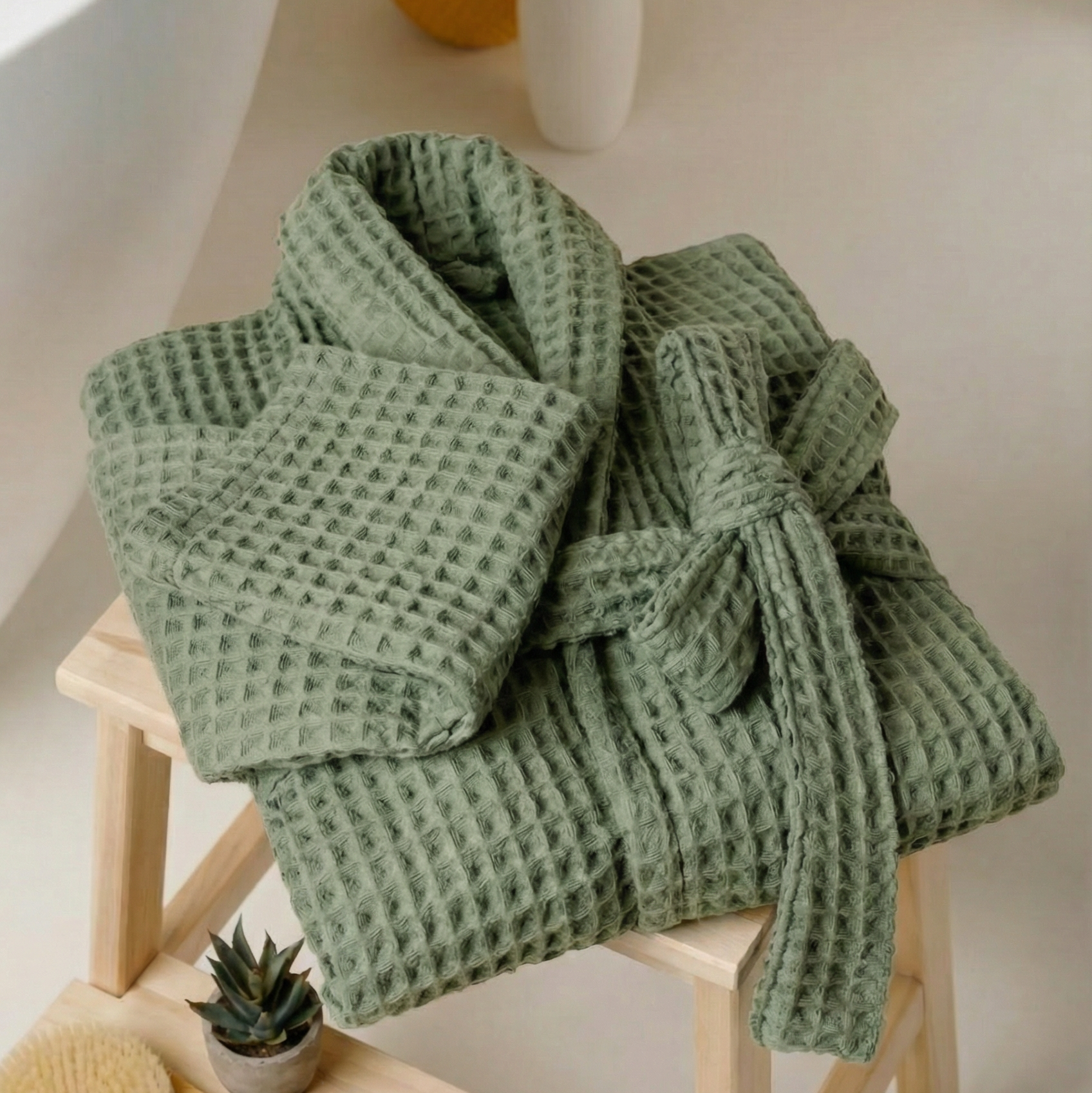 cotton waffle dressing gown