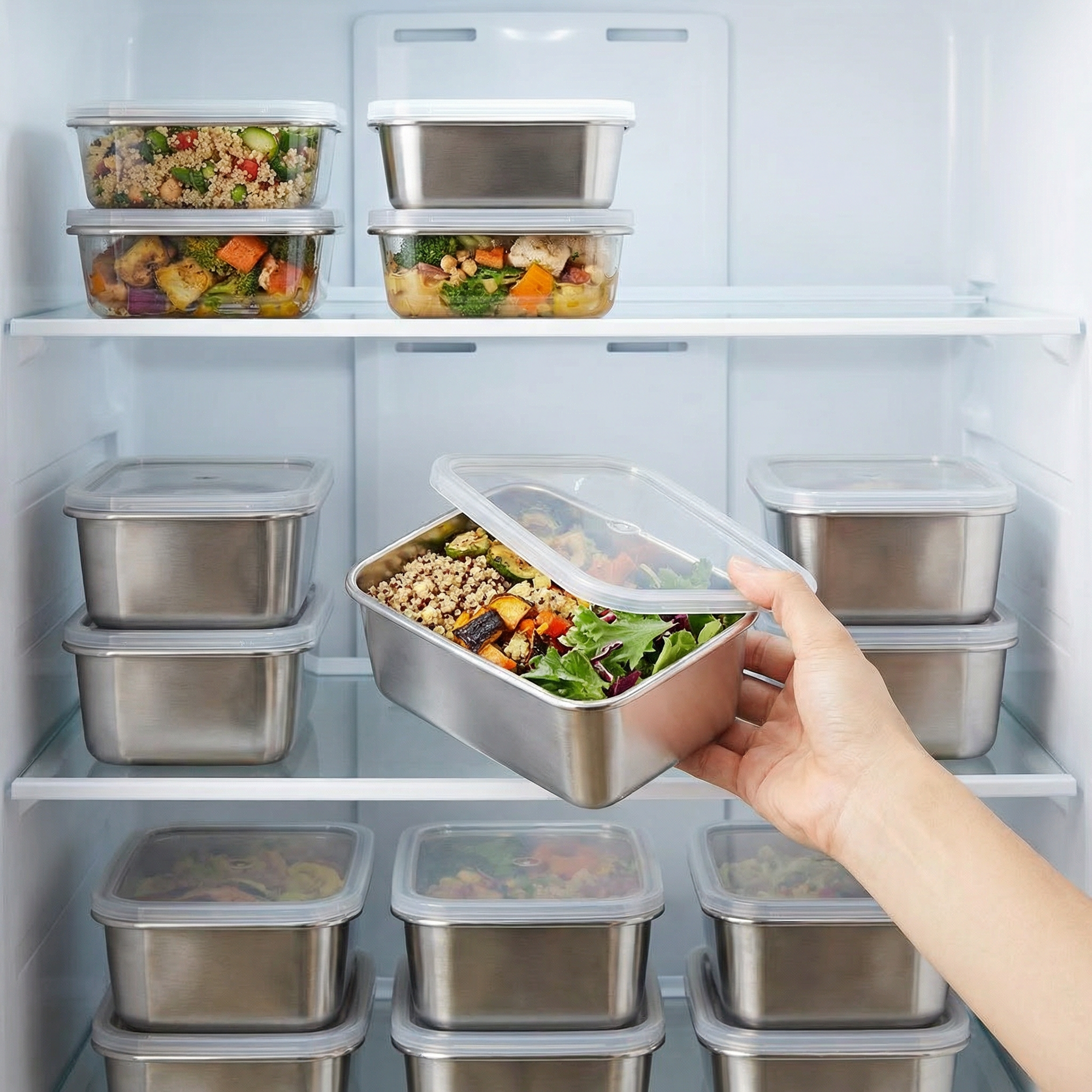 stainless steel meal prep set