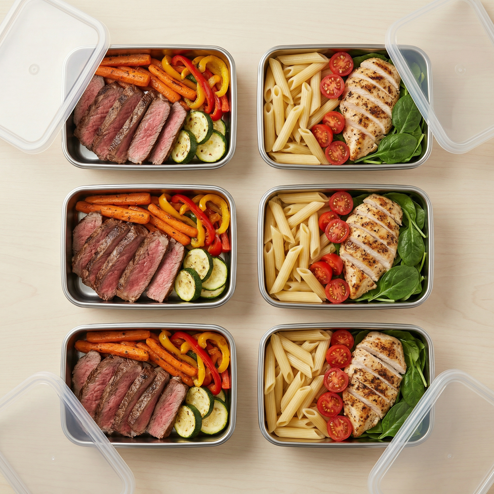 stainless steel meal prep set