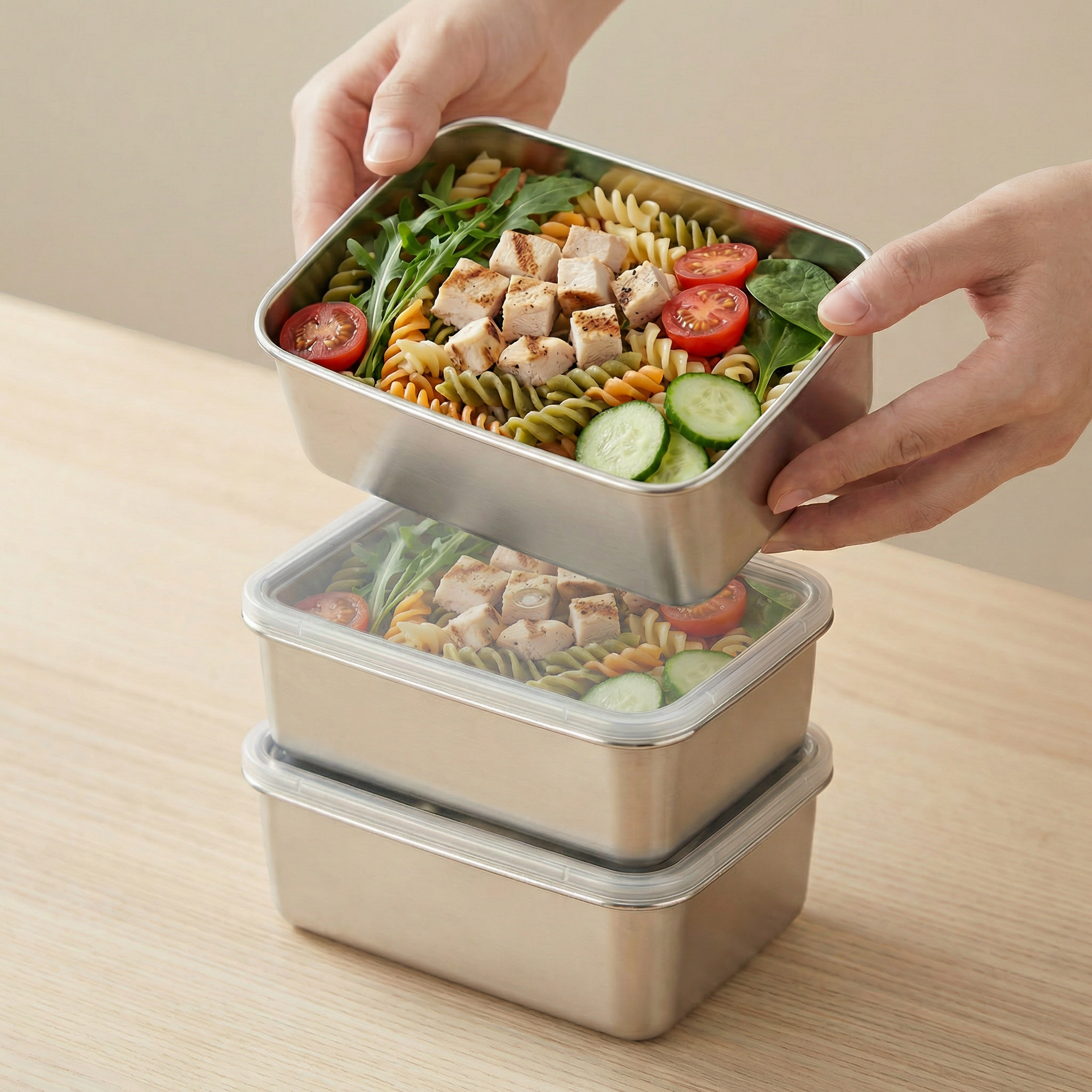 stainless steel meal prep set