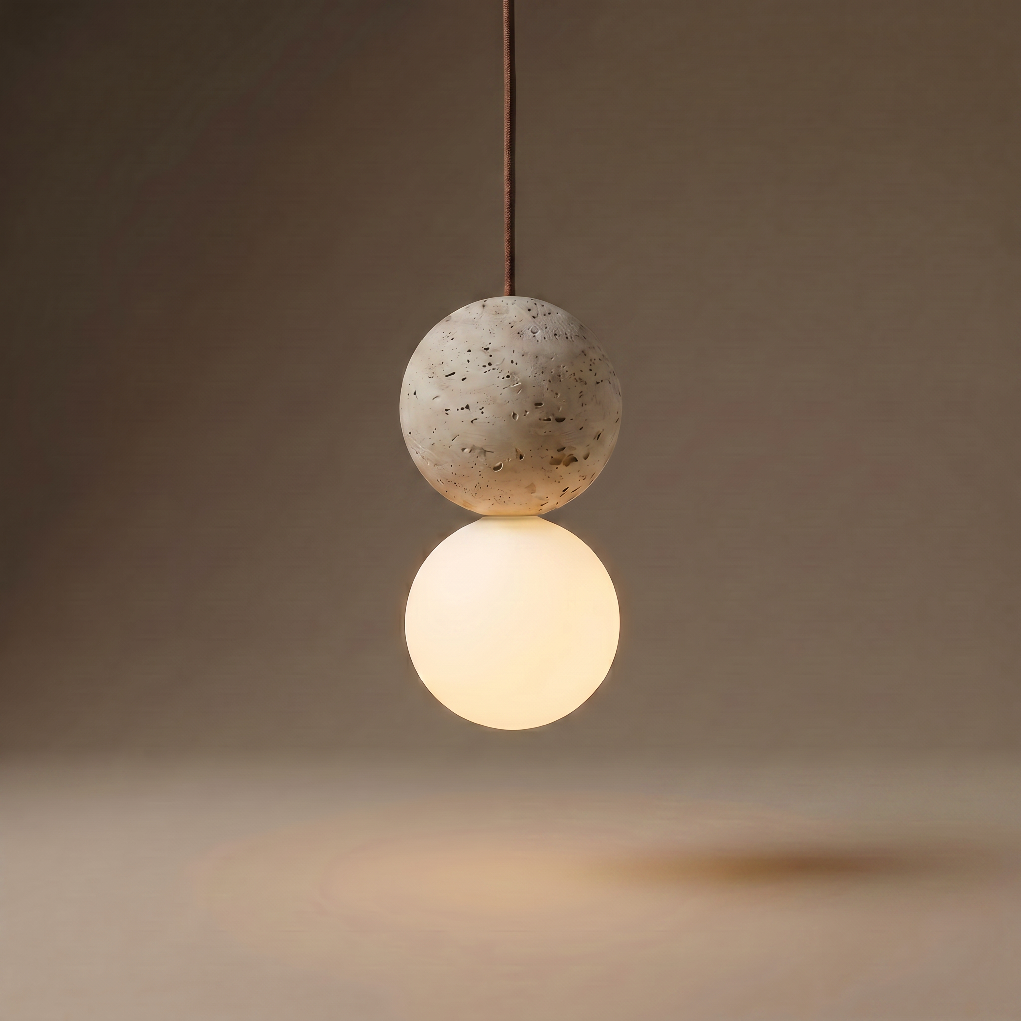orbit travertine pendant light