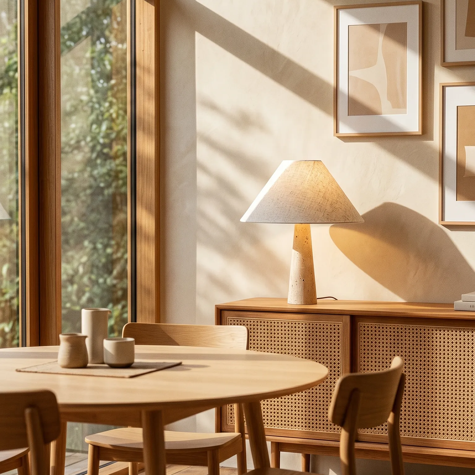 fell travertine lamp