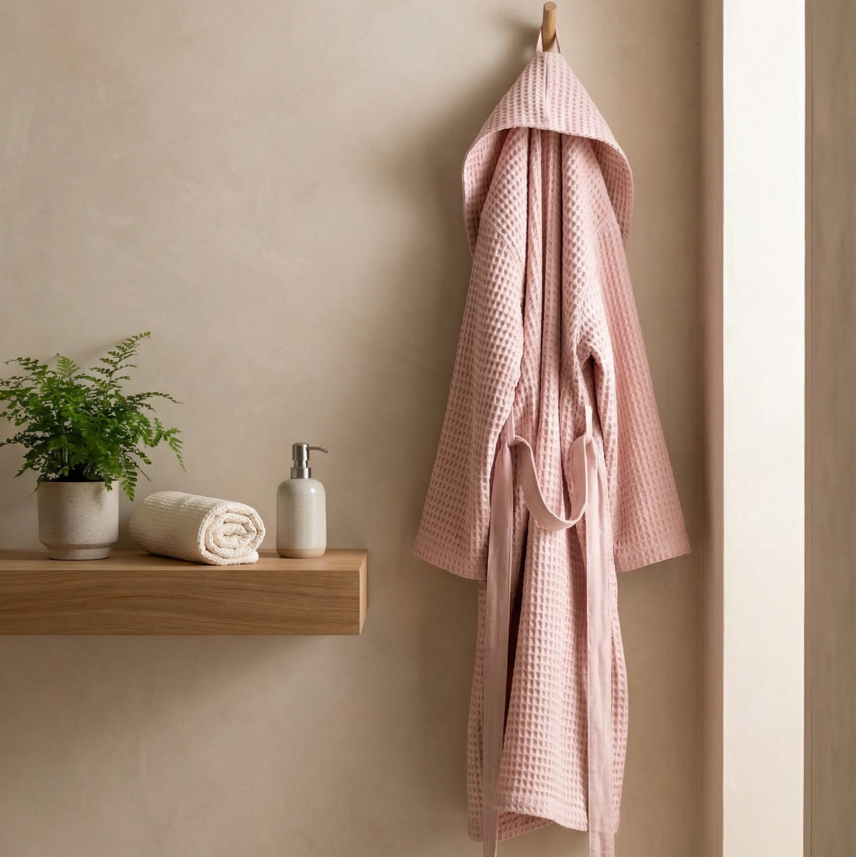cotton waffle dressing gown