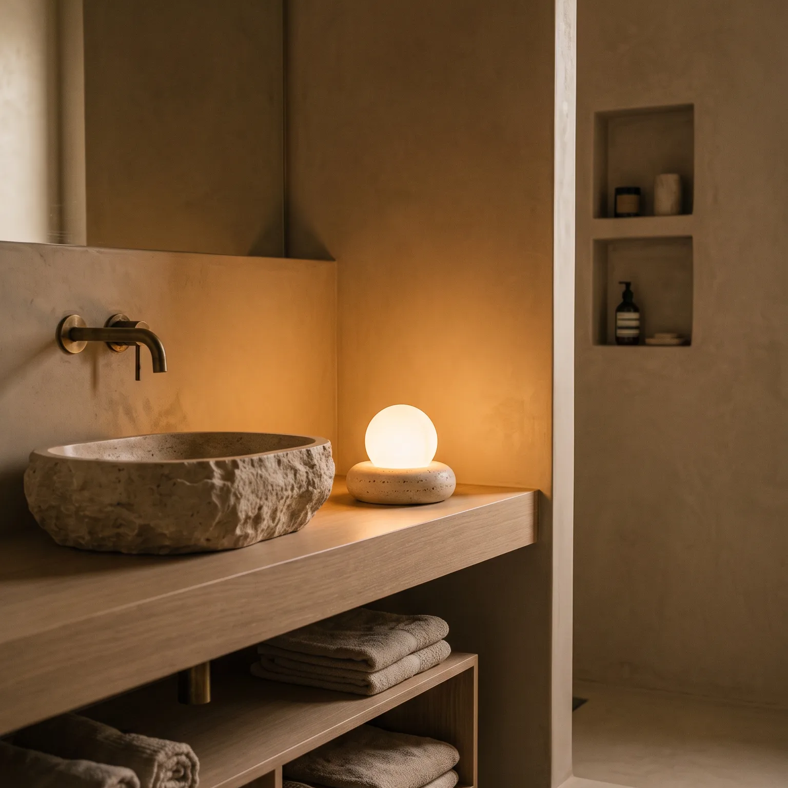 oboro travertine lamp