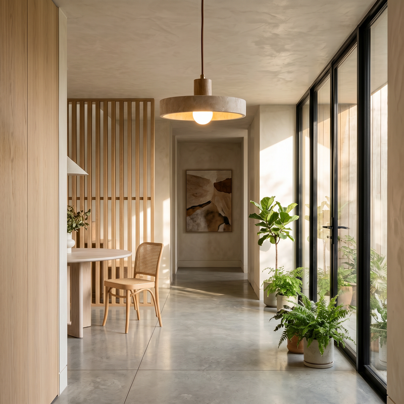ishi travertine pendant light