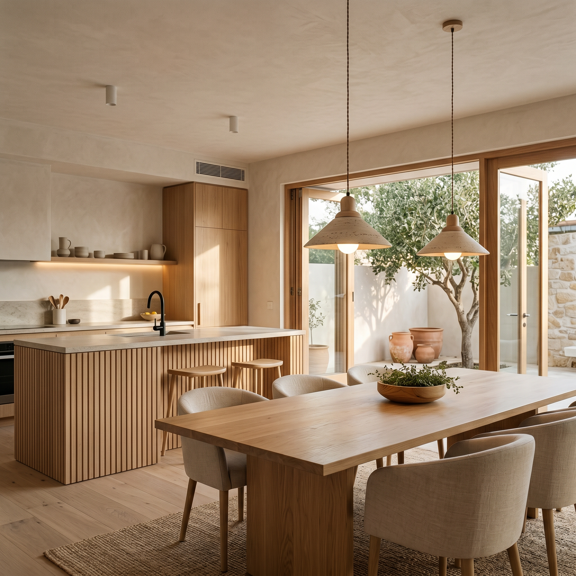 kasa travertine pendant light