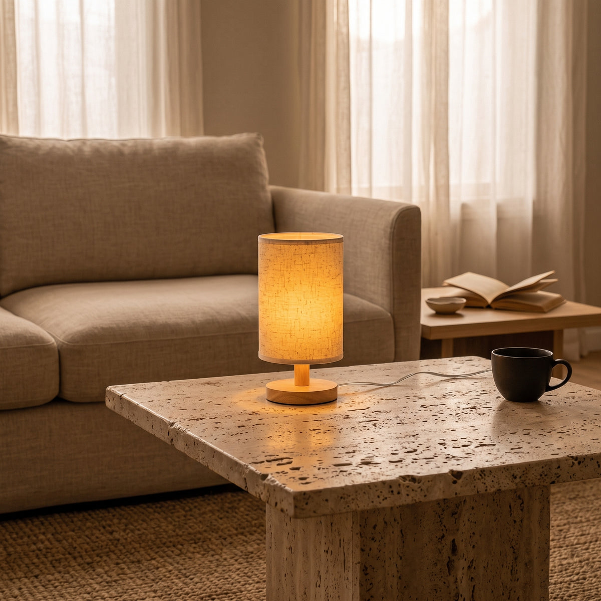 brook table lamp on coffee table