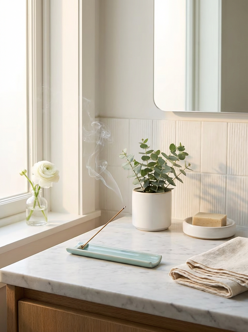 ceramic bamboo incense tray